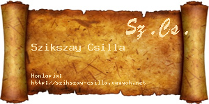 Szikszay Csilla névjegykártya