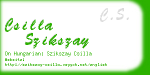 csilla szikszay business card